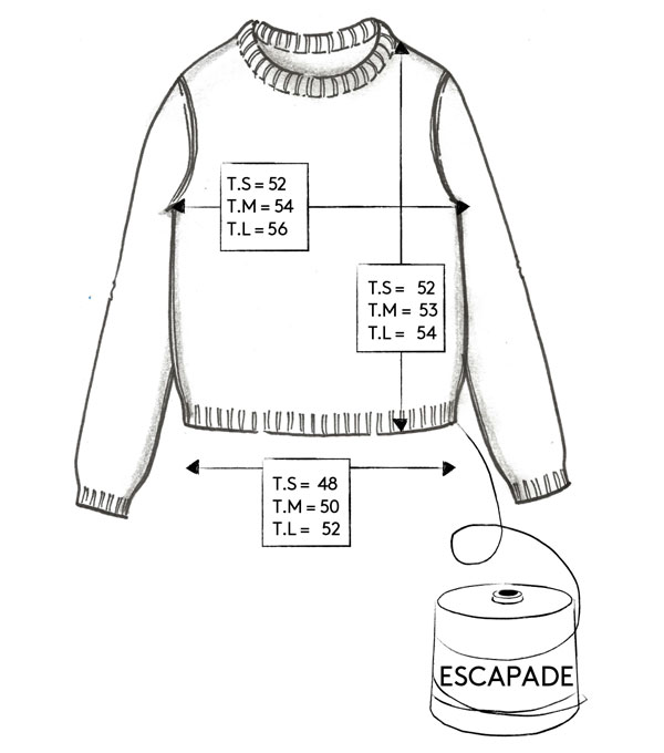 Correspondance de tailles du pull ESCAPADE