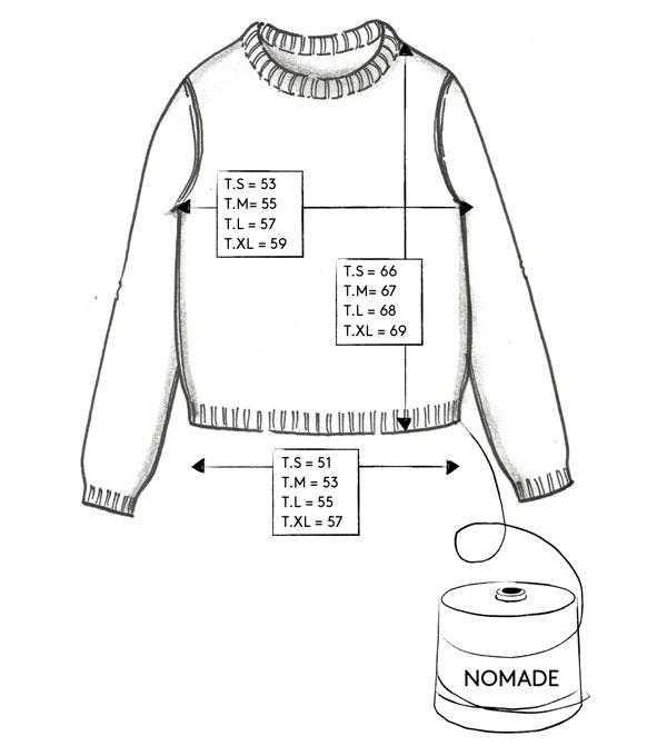 Correspondance de tailles du pull NOMADE