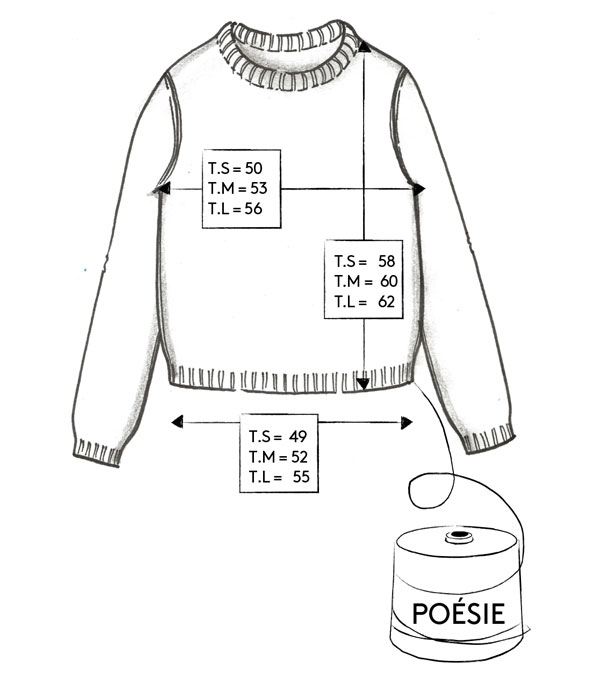 Correspondance de tailles du pull POÉSIE