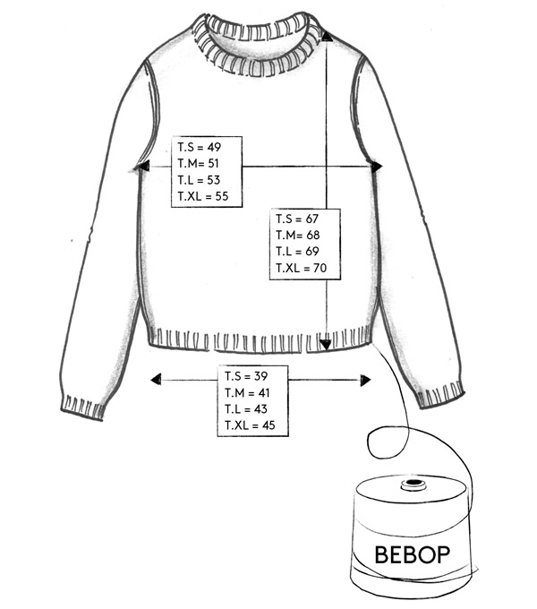 Correspondance de tailles du pull BEBOP