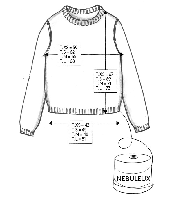 Correspondance de tailles du pull NÉBULEUX