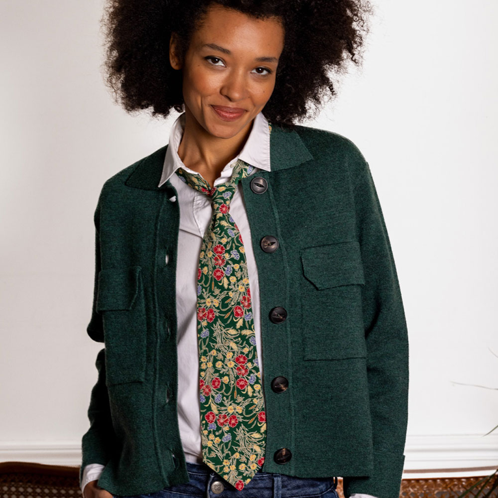 veste/chemise “URBAINE” vert sapin - Laine recyclée